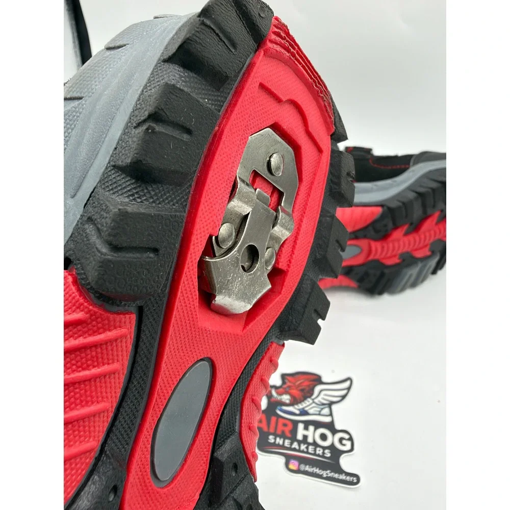 Vitike Kids Snow Boots Black Red Fleece Lined Ice Cleats Size US 2 eur 33